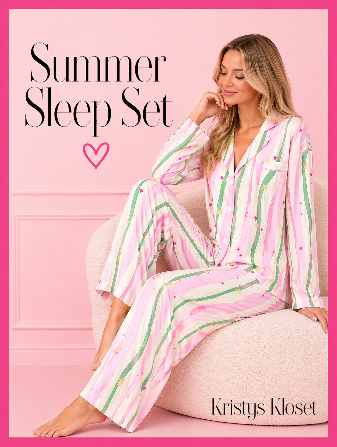Spring flowy stripe 2pc PJ set