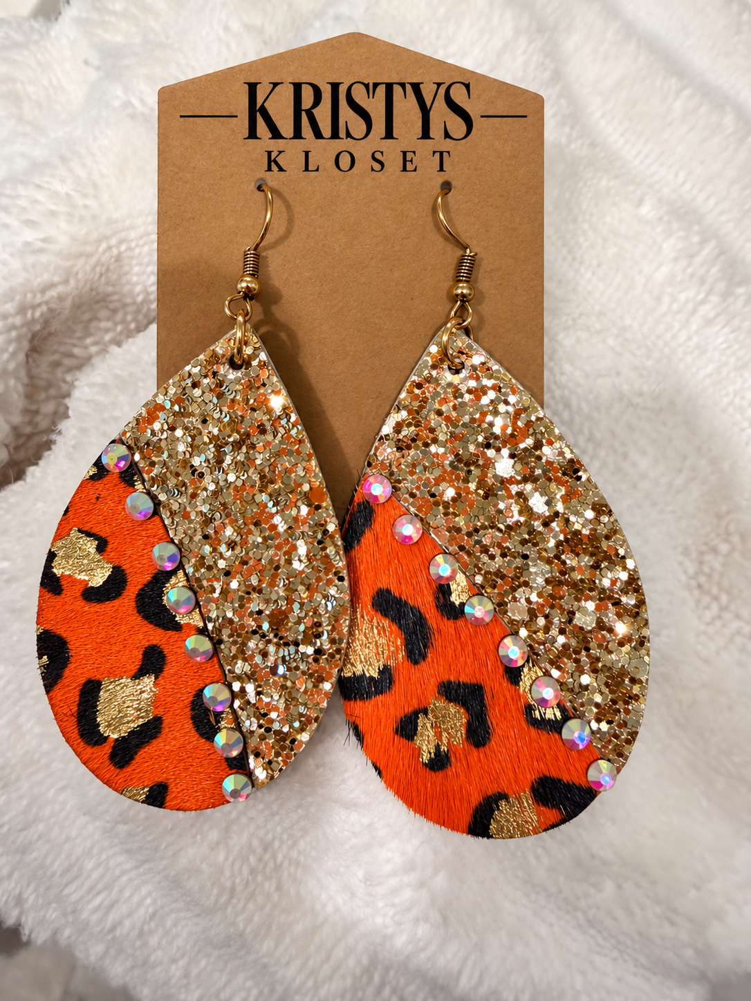 Glitter leopard earrings