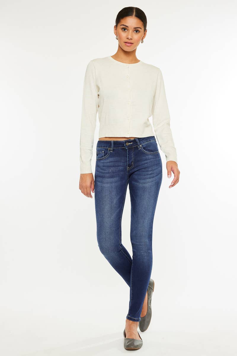 OPEN PACK MID RISE SUPER SKINNY JEANS-KC7085DH