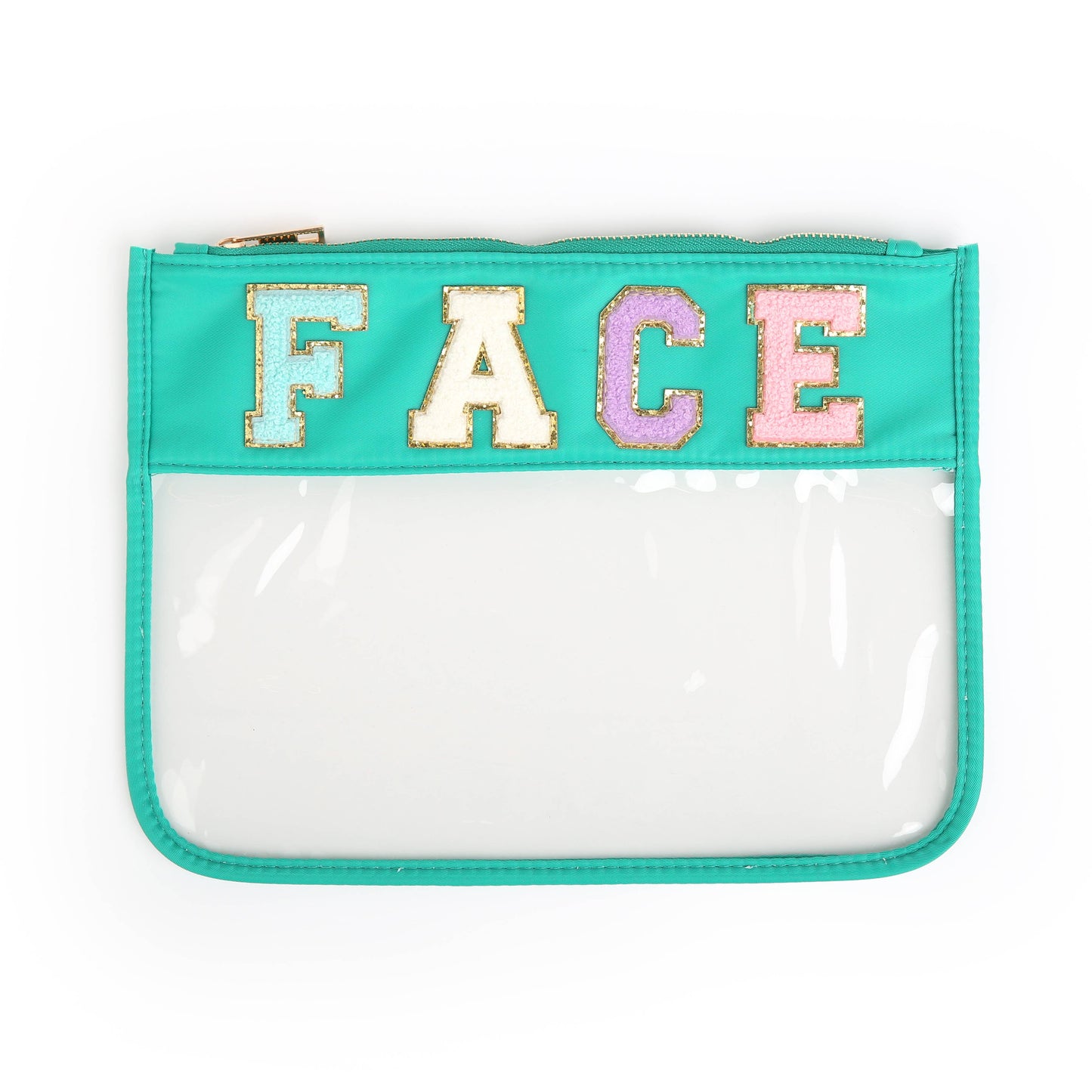 CLEARANCE Varsity Letterr Zippered Pouch Bag - FACE