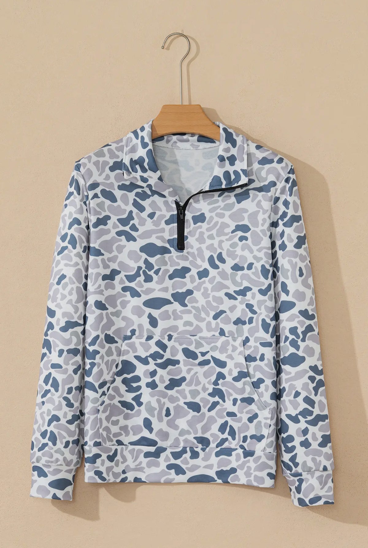Camo cozy quarter-zip pullover
