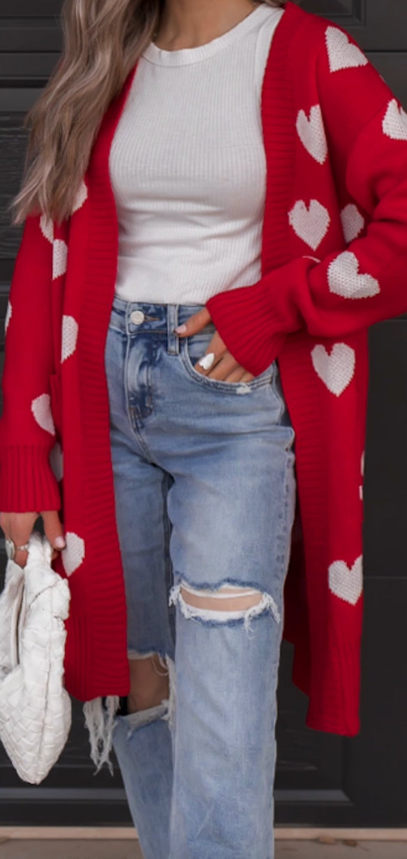All over heart Cardigan
