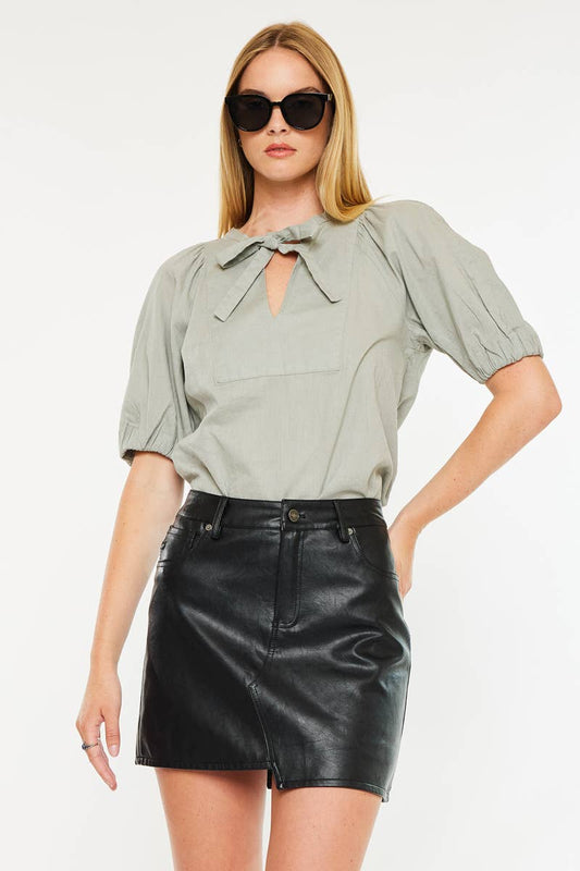 FAUX LEATHER SKIRT