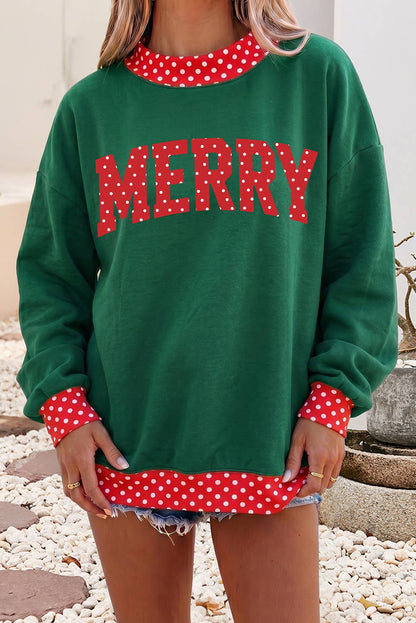 F/W26 Polka Dot Contrast Holiday Mock Neck Sweatshirt |S-4X