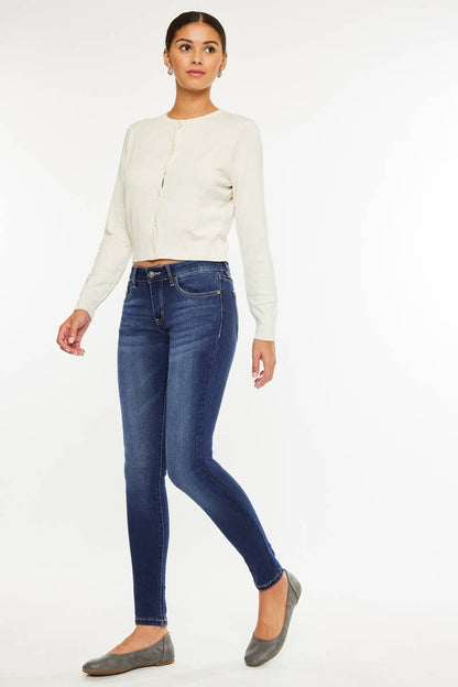 OPEN PACK MID RISE SUPER SKINNY JEANS-KC7085DH