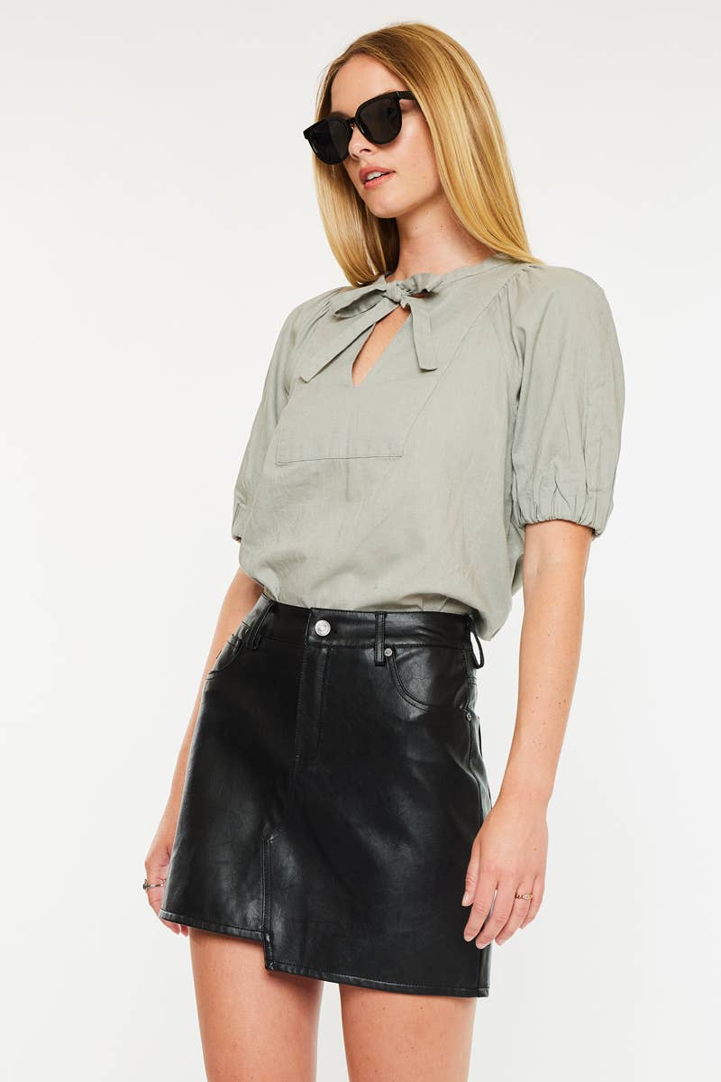 FAUX LEATHER SKIRT