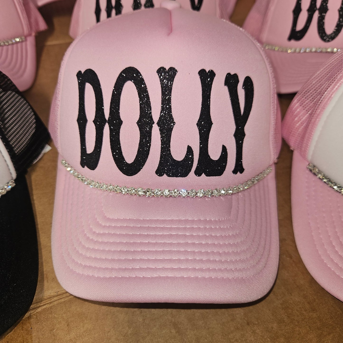✨DOLLY custom glitter stones trucker✨