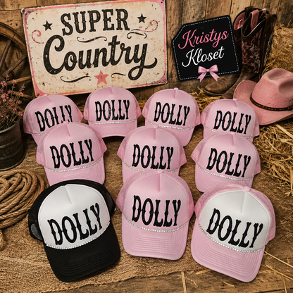 ✨DOLLY custom glitter stones trucker✨
