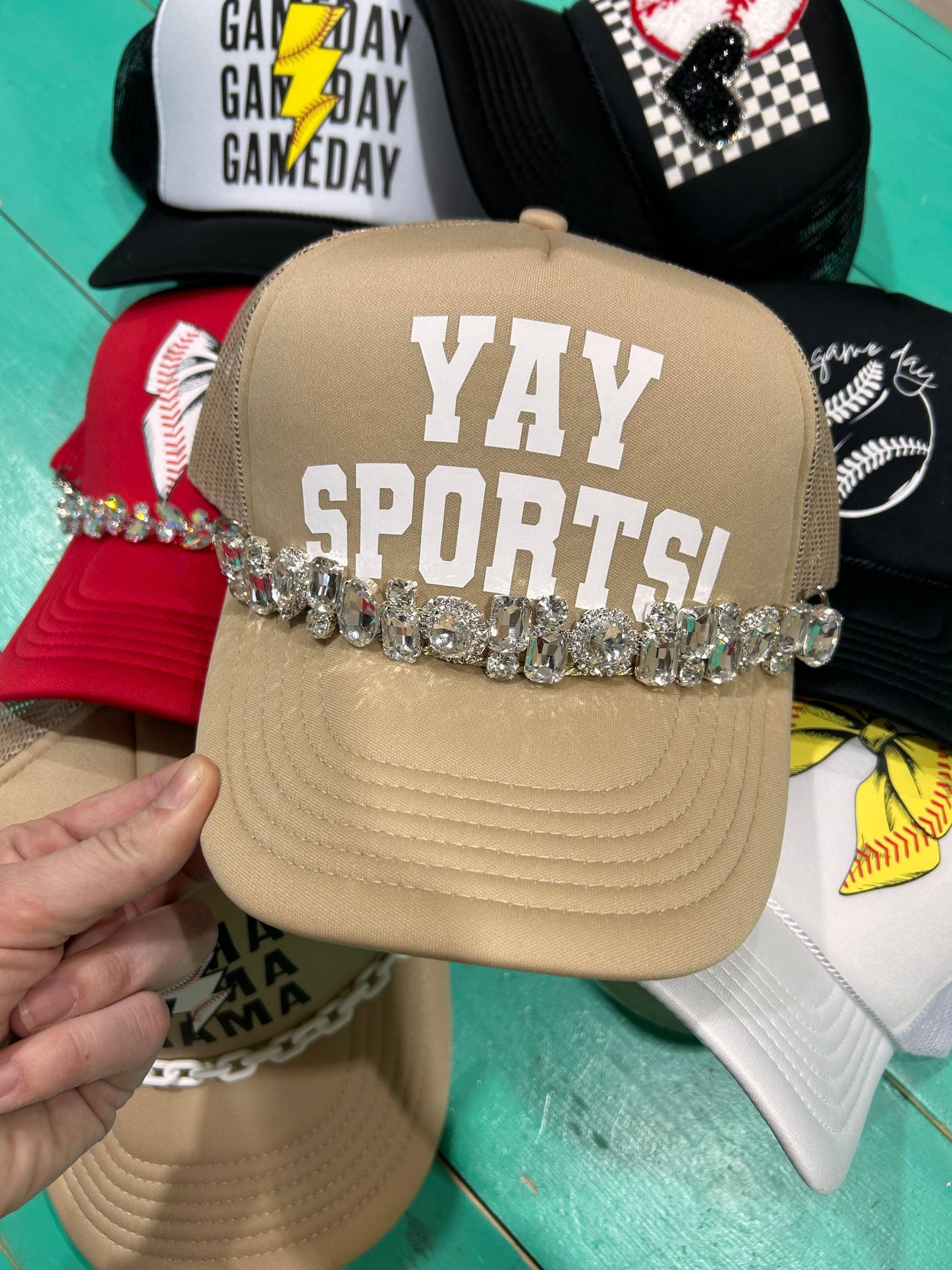 Jumbo Rhinestone Trucker Chain | Hat Jewelry | Sparkle |
