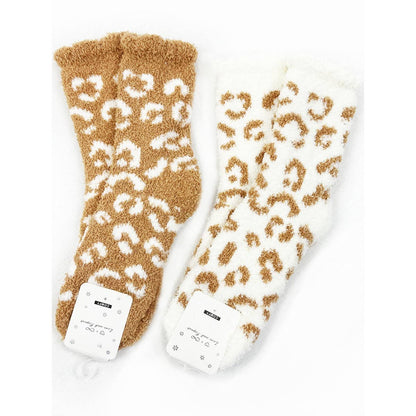 Plush Cozy Leopard Socks