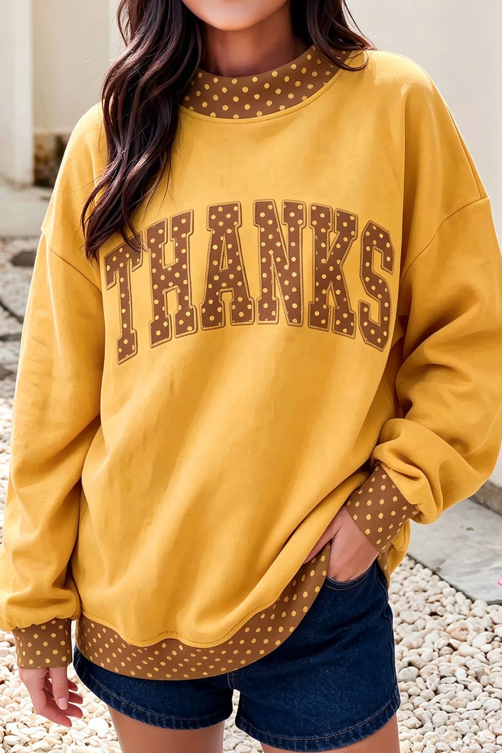 F/W26 Polka Dot Contrast Holiday Mock Neck Sweatshirt |S-4X