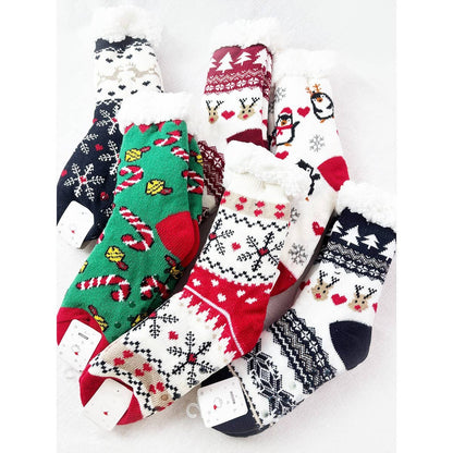 Christmas Fuzzy Slipper Winter Non Slip Warm Socks