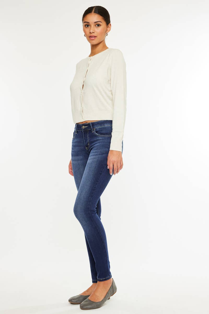 OPEN PACK MID RISE SUPER SKINNY JEANS-KC7085DH