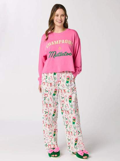 "CHAMPAGNE & MISTLETOE" LOUNGE SWEATSHIRT