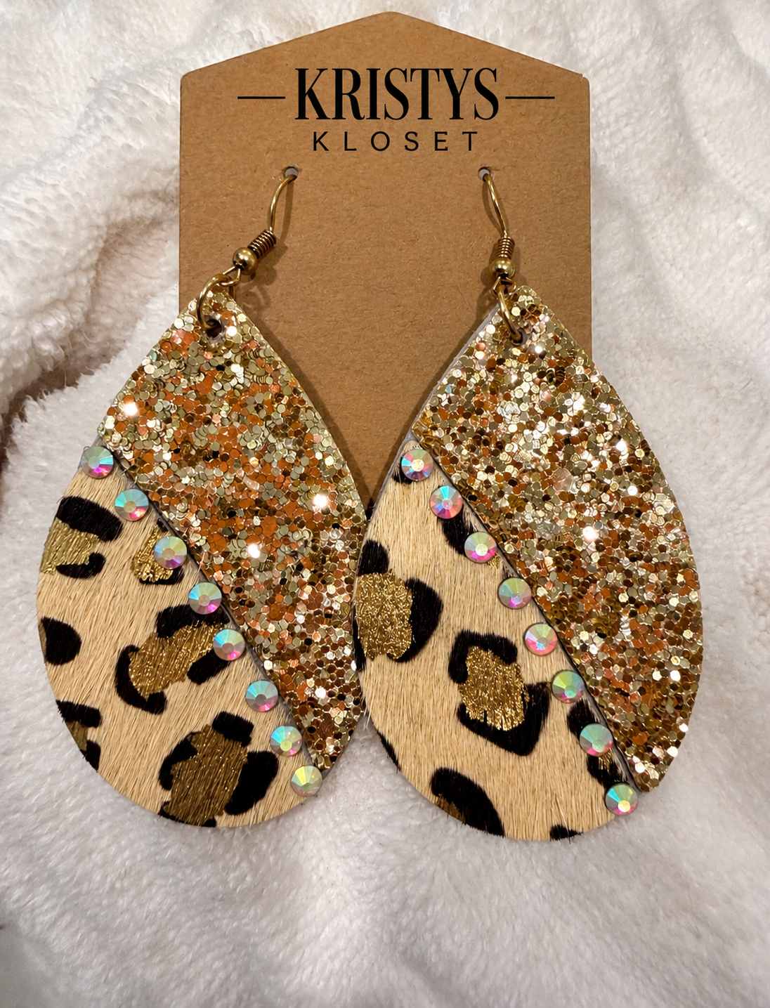 Glitter leopard earrings