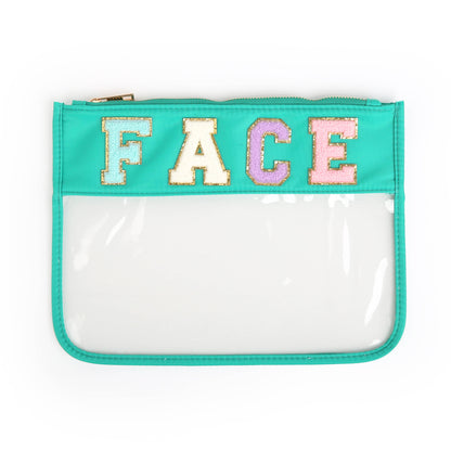 CLEARANCE Varsity Letterr Zippered Pouch Bag - FACE