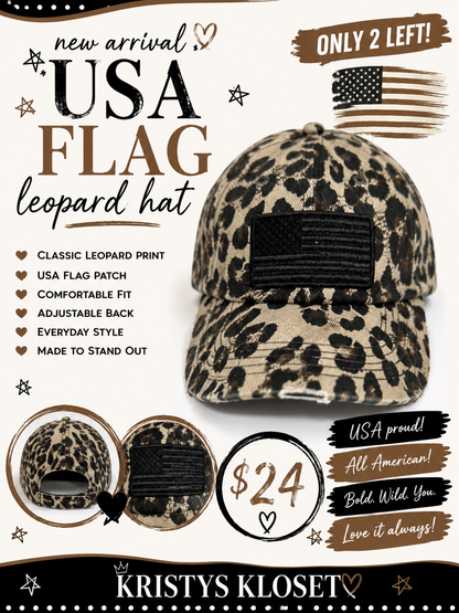LEOPARD FLAG PATCH HAT