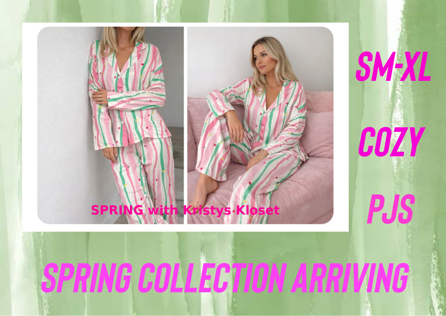 Spring flowy stripe 2pc PJ set