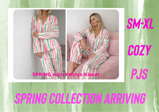 Spring flowy stripe 2pc PJ set
