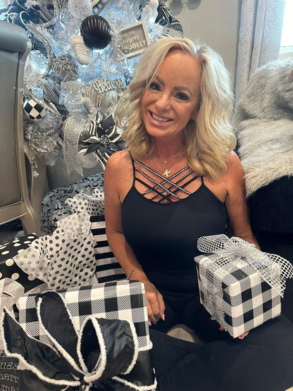 BLACK BLING CRISS CROSS CAMI