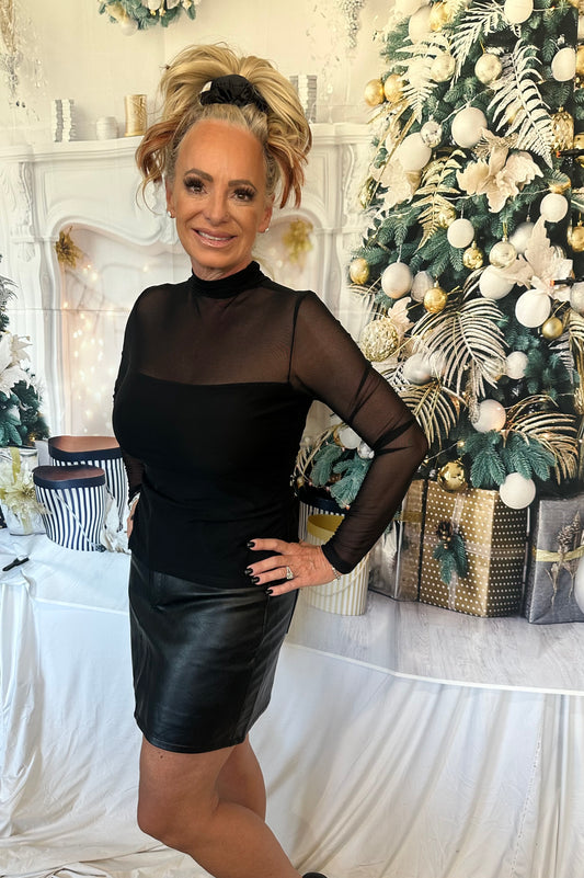 BLACK MESH LONGSLEEVE