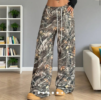 Camo Drawstring Mopping Pants