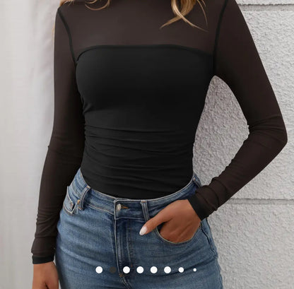 BLACK MESH LONGSLEEVE