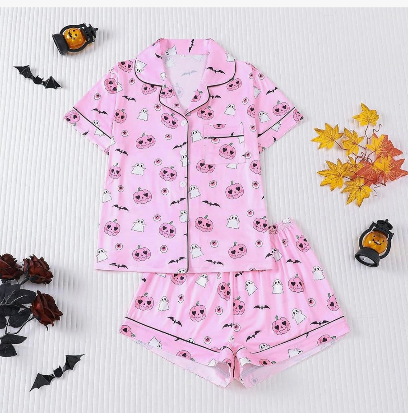 Pink cotton ghost pumpkin pjs!