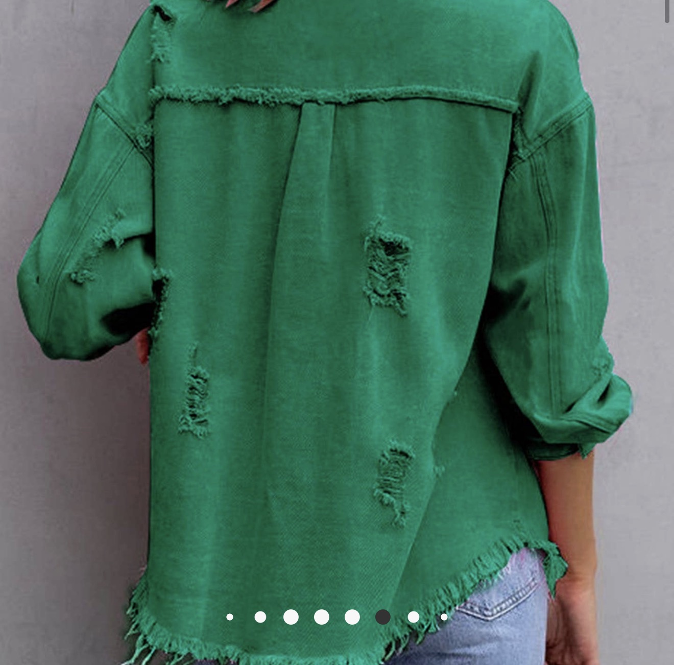 Denim light weight green jacket