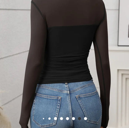 BLACK MESH LONGSLEEVE