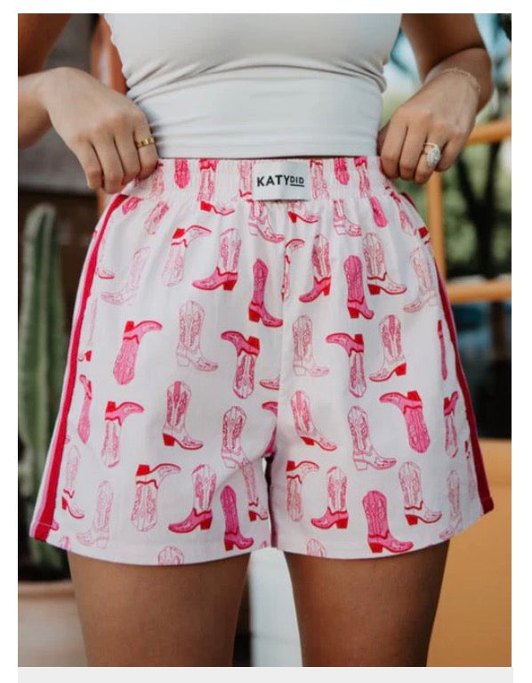 LIGHT PINK WESTERN BOOTS BOXER SHORTS