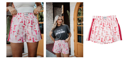 LIGHT PINK WESTERN BOOTS BOXER SHORTS