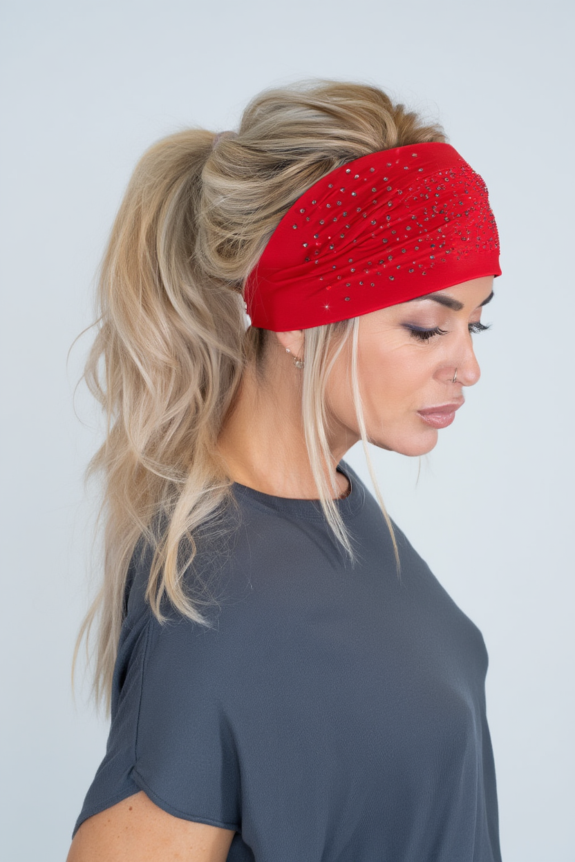 RED RHINESTONE HEADBAND