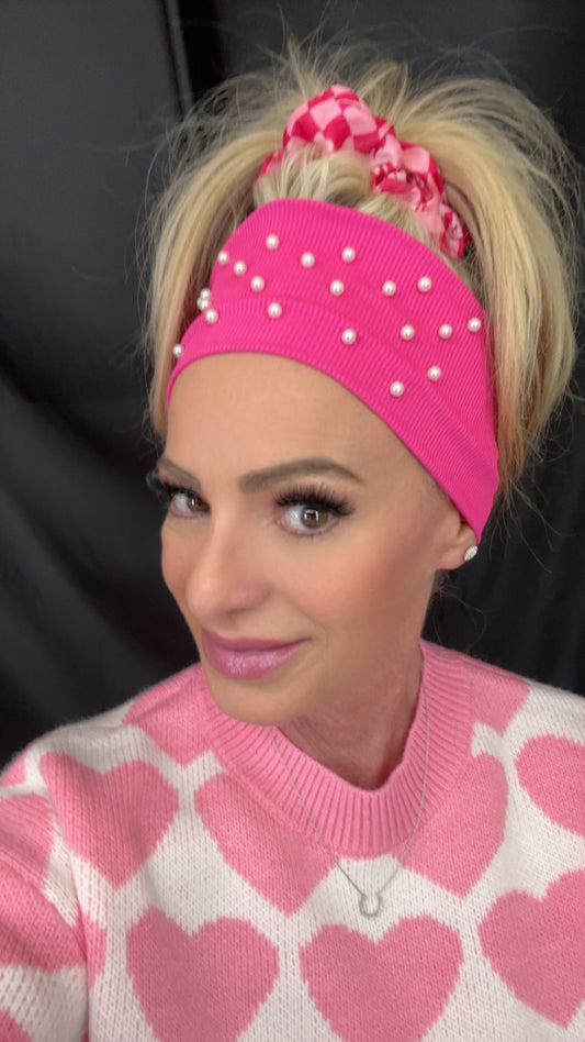 BARBIE PINK PEARL HEADBANDS