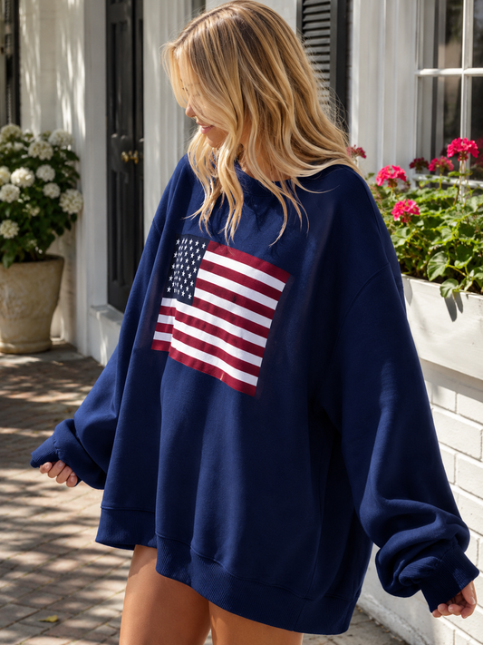 Navy flag cozy sweater!