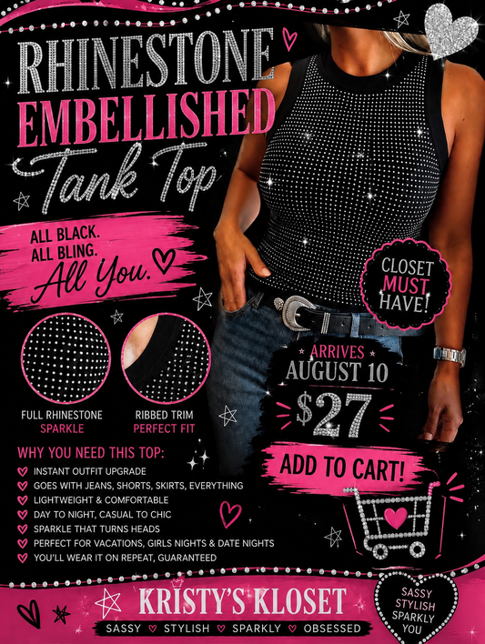 Rhinestone sparkle tank