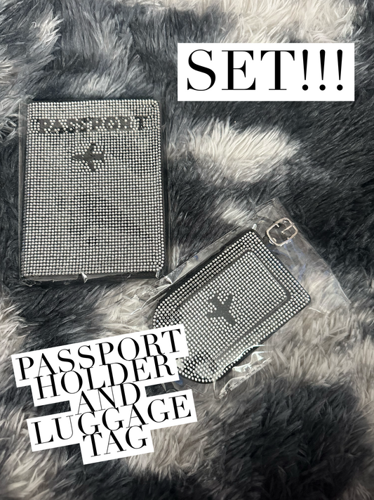 DIAMOND LUGGAGE TAG AND PASSPORT HOLDER