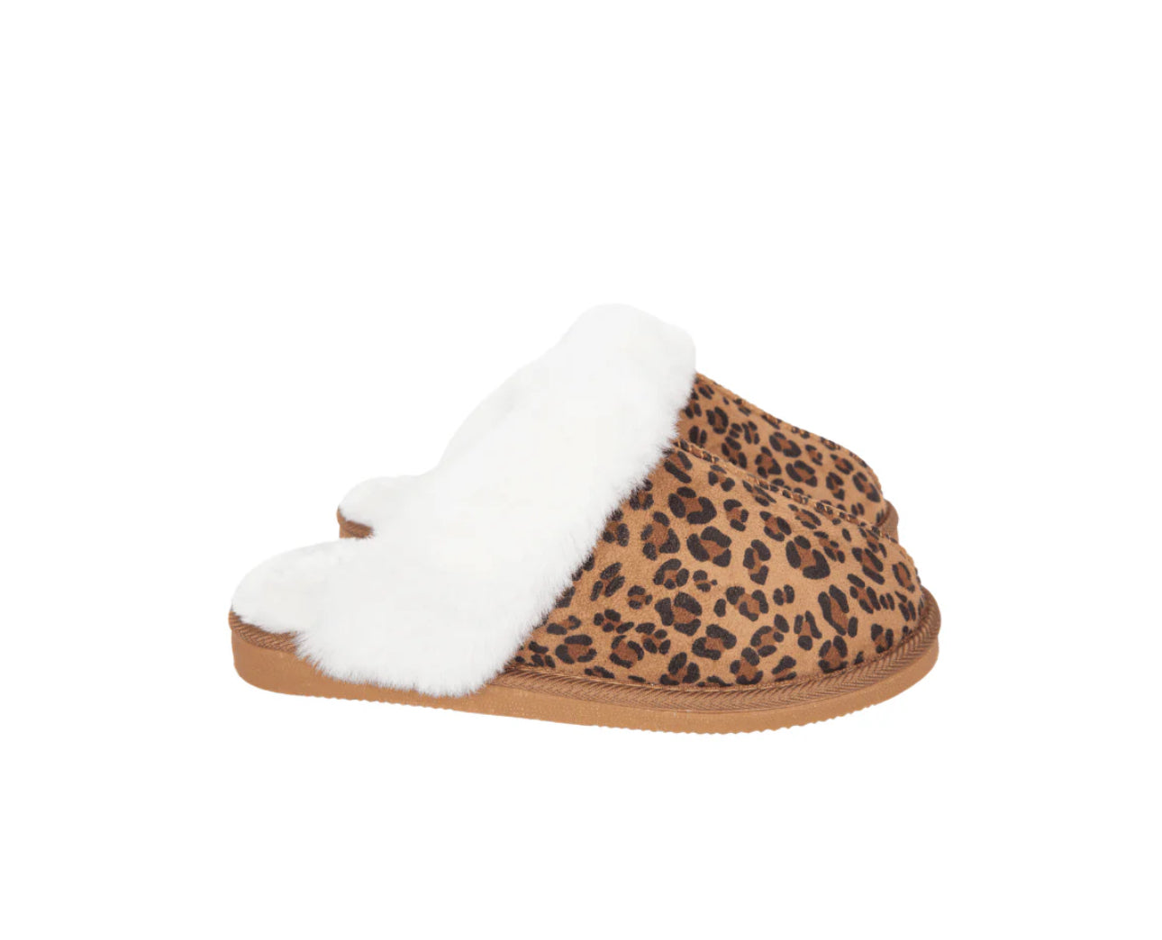 LEOPARD hard sole FURRY SLIPPERS