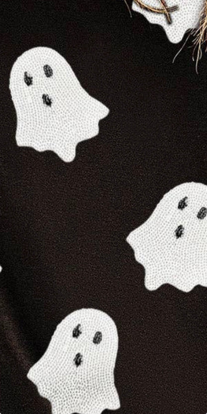 Black Sequin Ghost Tee