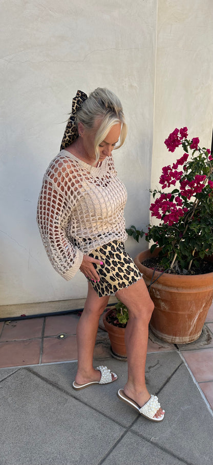 LEOPARD POCKET FREY SHORTS