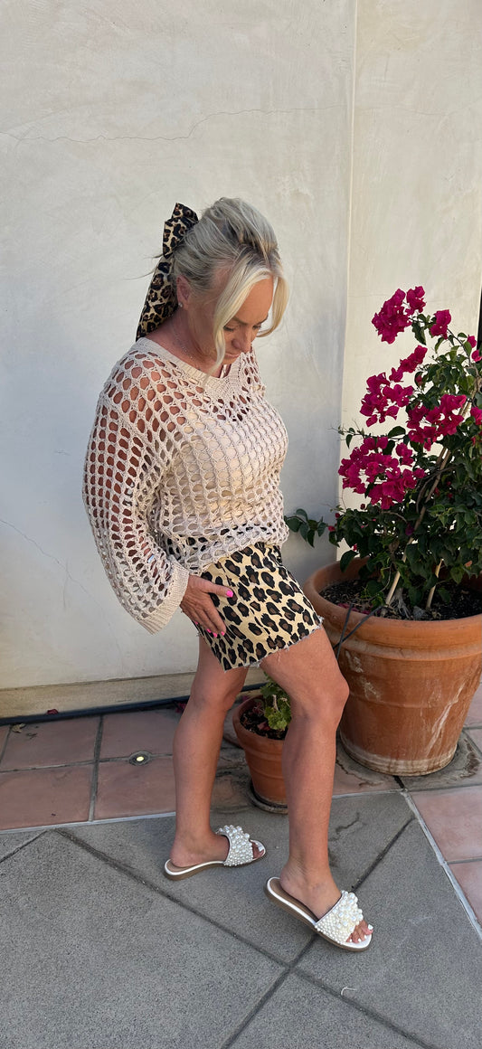LEOPARD POCKET FREY SHORTS