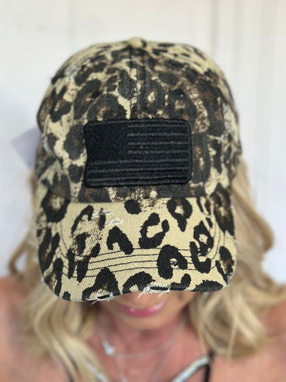 LEOPARD FLAG PATCH HAT