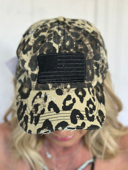 LEOPARD FLAG PATCH HAT
