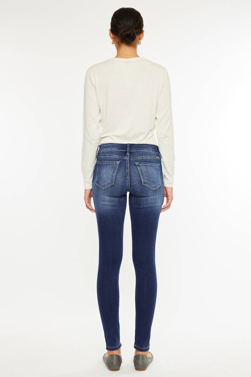 OPEN PACK MID RISE SUPER SKINNY JEANS-KC7085DH