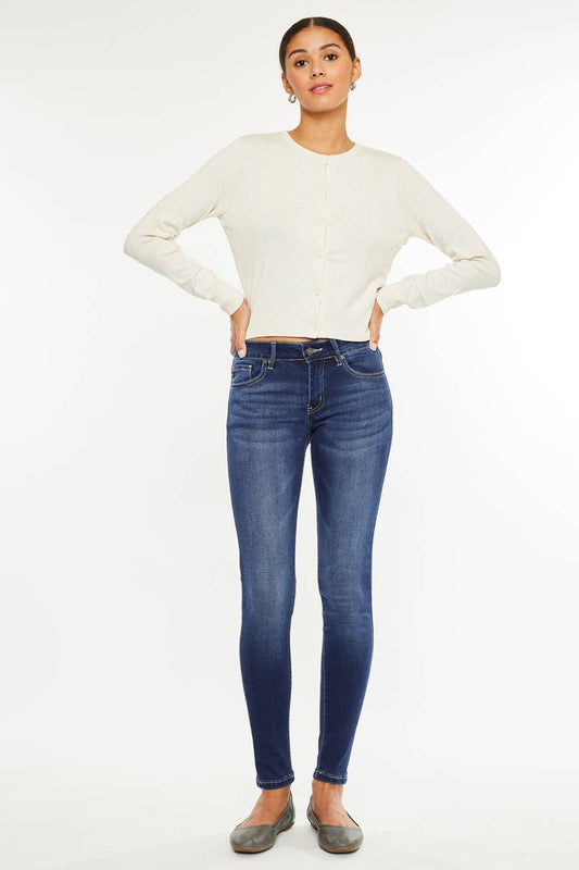 OPEN PACK MID RISE SUPER SKINNY JEANS-KC7085DH