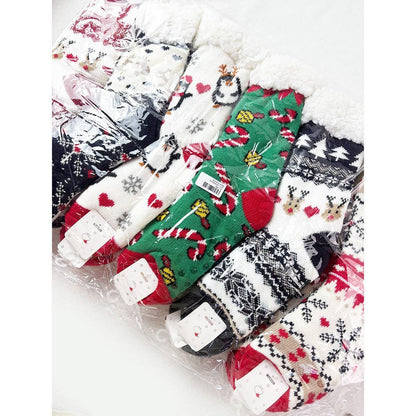 Christmas Fuzzy Slipper Winter Non Slip Warm Socks