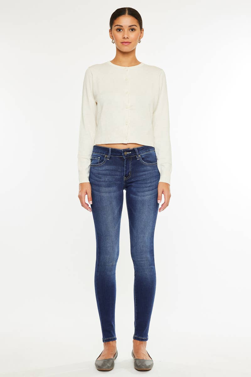 OPEN PACK MID RISE SUPER SKINNY JEANS-KC7085DH