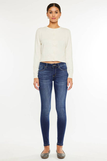 OPEN PACK MID RISE SUPER SKINNY JEANS-KC7085DH
