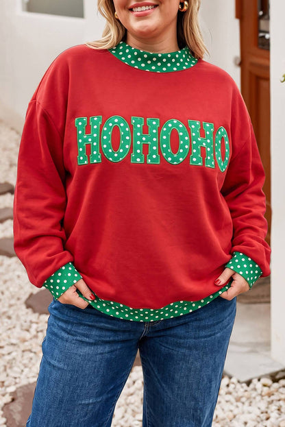 F/W26 Polka Dot Contrast Holiday Mock Neck Sweatshirt |S-4X