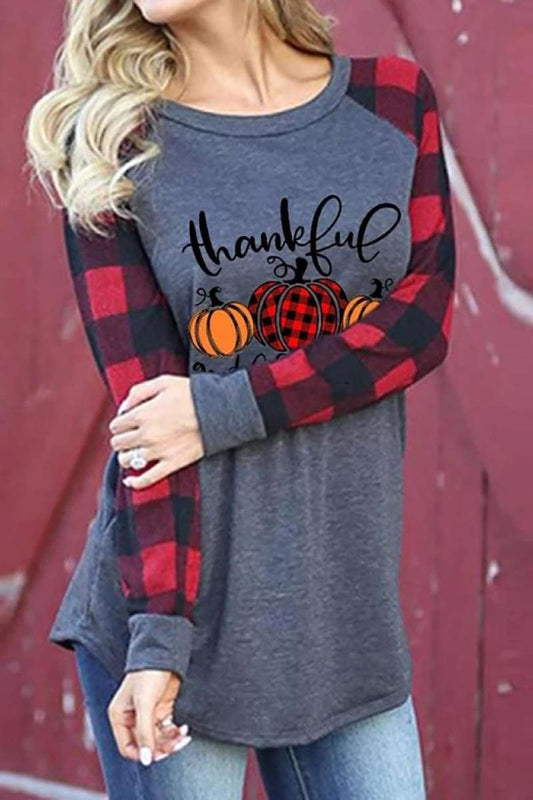Thankful Fall Buffallo Sleeve Tunic